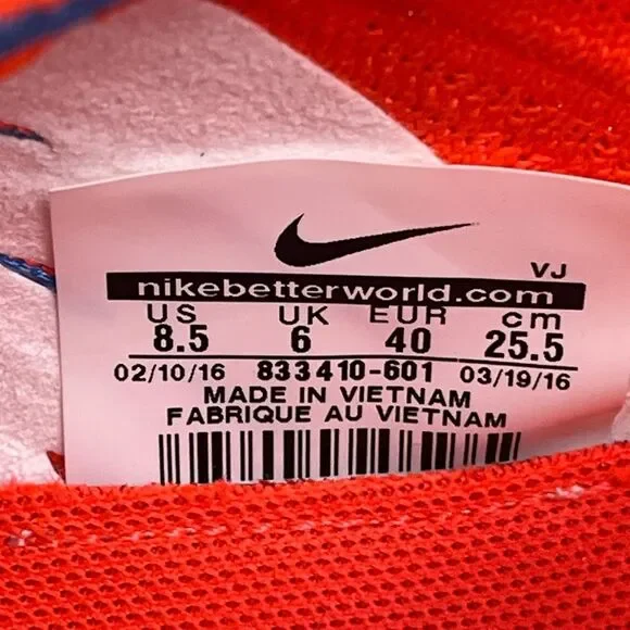 Nike Free Transform Flyknit Running Shoes Womens 8.5 Crimson Orange 833410-601 - Picture 15 of 15